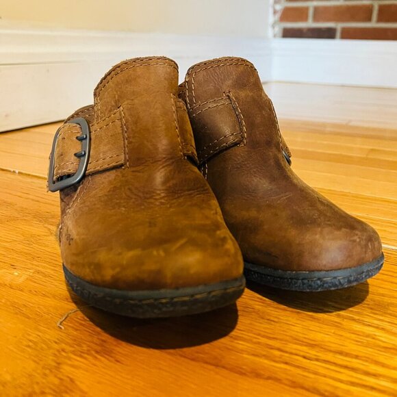 Born Womens Mule Size 8 Brown Leather Block Heel Clog Comfy Shoe - Picture 10 of 14